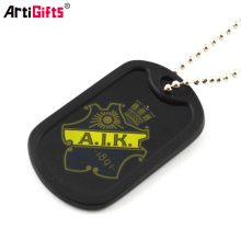 Customised Hot Sale Fashion Engraving Blank Black Id Dog Tag Necklace Pendant